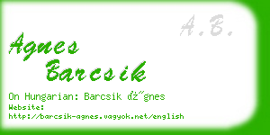 agnes barcsik business card